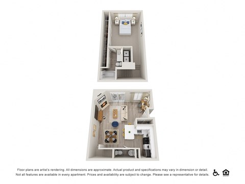 La Costa Villas in Dallas, Texas T1 Townhome Floor Plan